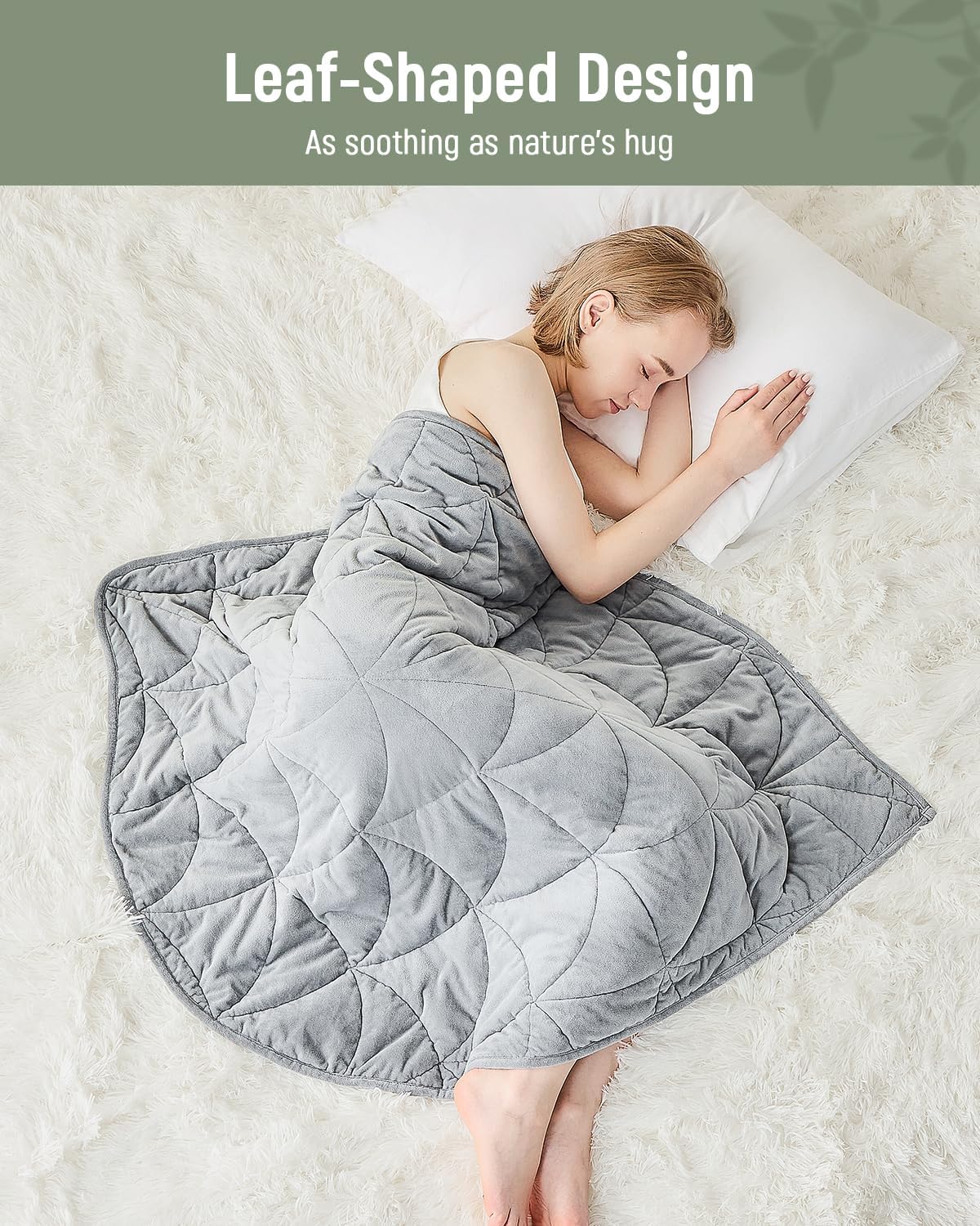 Weighted Lap Blanket 7 lbs for Adults, Luxury Soft Small Weighted Blanket, Compact Portable Weighted Lap Pad for Relaxation, Sleeping, Travel, All-Season Use, Forest Green, 40" x 52"