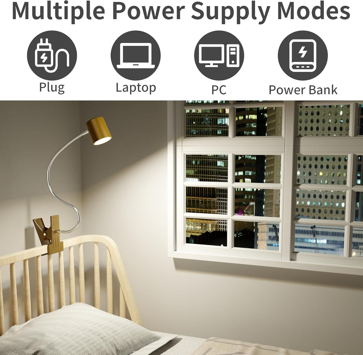 Desk Lamp USB Clip On Light,Book Lights for Reading at Night Clamp Light