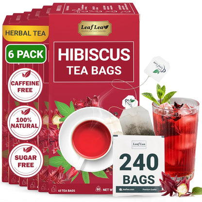LeafLea Peppermint Tea Bags, Pure Single-Ingredient Mint Tea, 40 Count | Just Real Peppermint Leaves, Cool Refreshing Taste, Te De Menta, Caffeine-Free, Vegan, Individually Foil-Wrapped