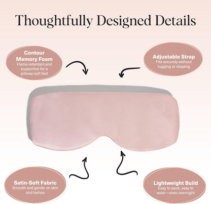Kitsch Contour Pillow Eye Mask – Softer Than Silk Eye Masks for Sleep, Blindfold Sleep Masks for Women & Men, No Eye Pressure, Lightweight, Eye Care, Travel Essentials - Charcoal