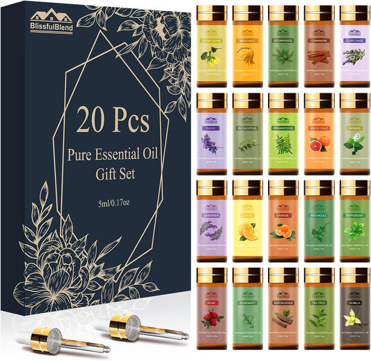Pure Essential Oils for Diffuser for Home & Hotel, 20 PCs x 5ML (0.17oz)