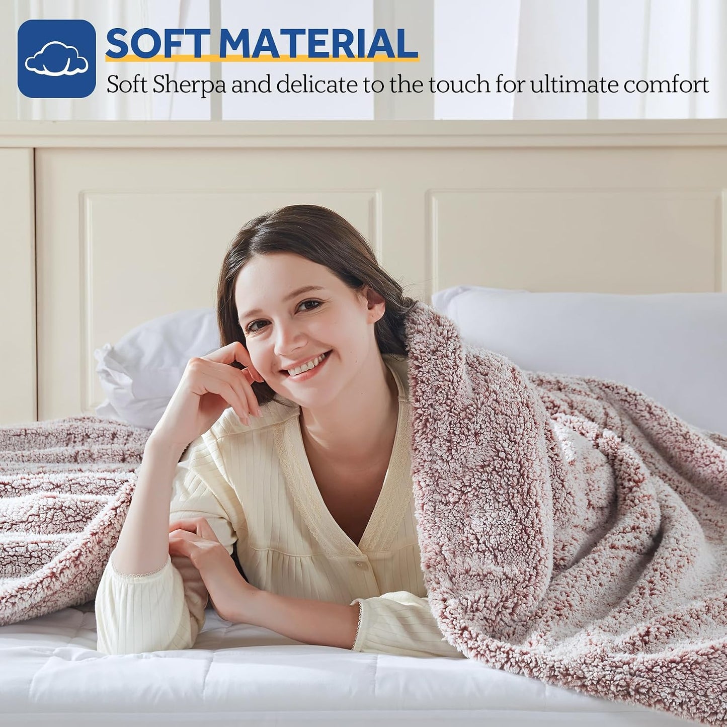 Sealy Electric Blanket Heated Throw 50"x60" Soft Double Sherpa Super Cozy with 6 Fast Heating Levels & 2-10 Hours Auto-Off, Over-Heat Protection, Machine Washable, Charcoal