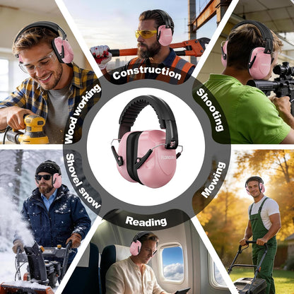 Floriogra Noise Reduction Ear Muffs, NRR 34dB Ear Protection, Hearing Protection Noise Cancelling Headphones for Adults Kids Autism, Shooting Ear Protection for Gun Range, Mowing, Construction