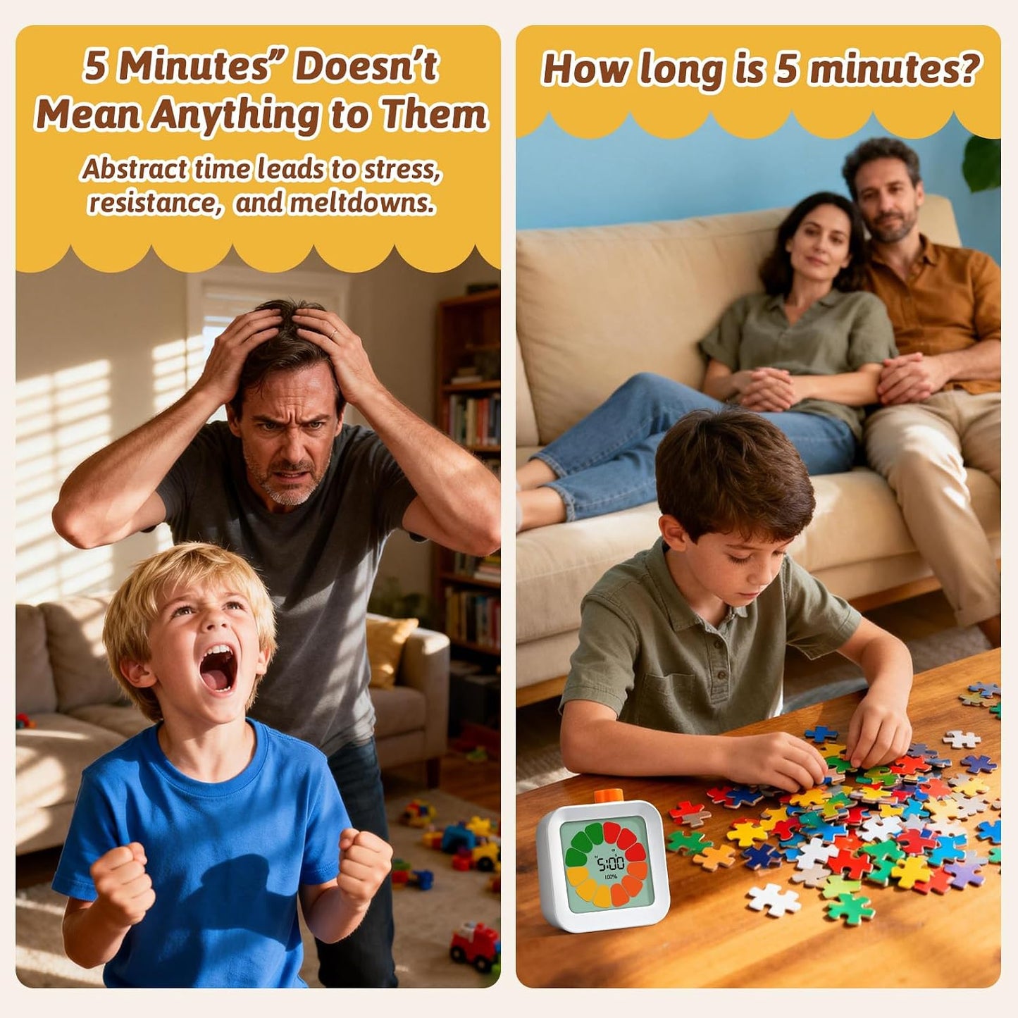 EooCoo Cute School Supplies Visual Timer for Kids, ADHD & Autism, Digital Countdown with Clear Petal-Style Visual Time Progress, Easy-to-Use Time Management Tool for Calm Transitions, Classroom & Home