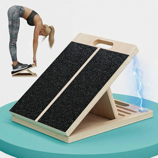 Slant Board for Calf-Stretching - Adjustable Wooden Incline Wedge for Squats and Balance, Portable Calf Stretcher for Ankle, Knee and Achilles Heel Support, Exercise Equipment for Therapy