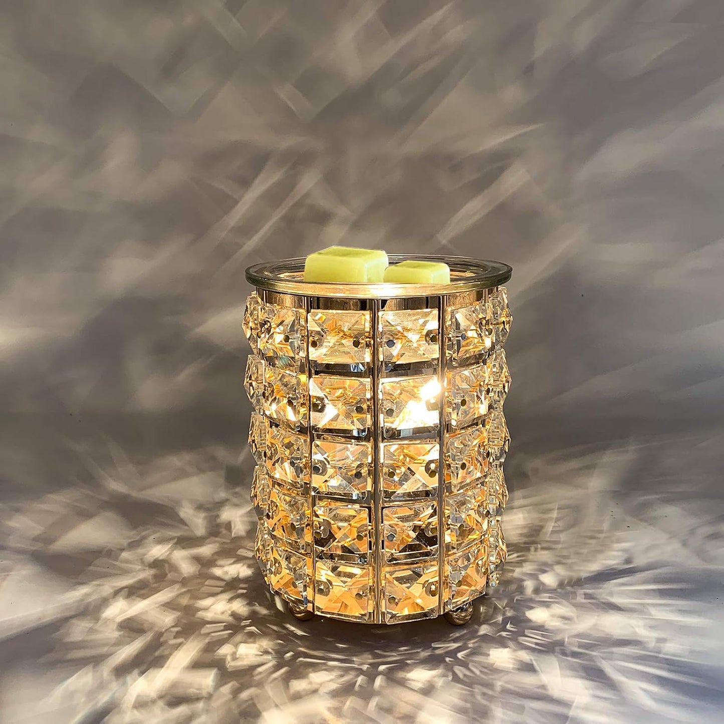 Leyoue Electric Crystal Wax Melt Warmer - Bulb Heating, Elegant Crystal Design, Quickly Melts Wax Blocks, Releases Long-Lasting Fragrance, Perfect Candle Wax Burner and Wax Warmer for Home Decor