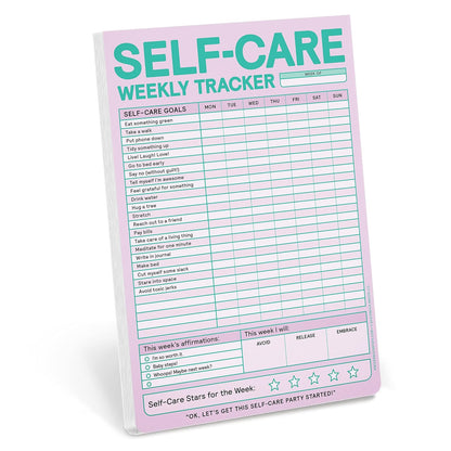 Knock Knock Self-Care Weekly Tracker Pad, Step-by-Step Self-Care Checklist Note Pad (Pastel Version), 6 x 9-inches