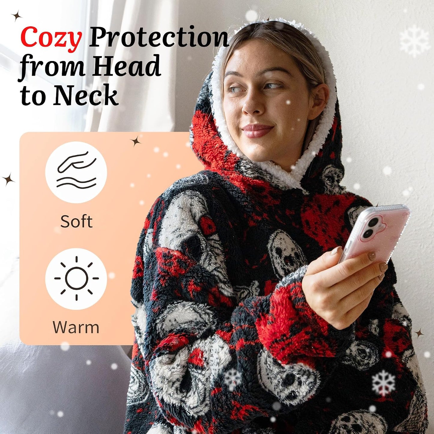 Capecage Blanket Hoodie, Long Hooded Blanket Sweatshirt as Birthday Gifts for Women Men, Long Wearable Blanket for Women Men.