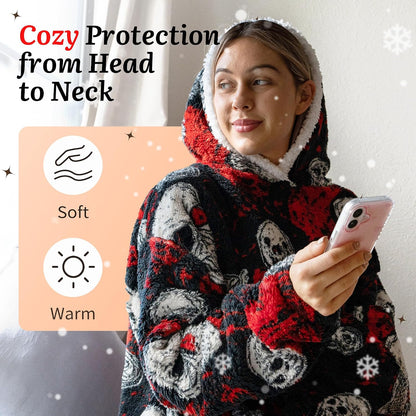 Capecage Blanket Hoodie, Long Hooded Blanket Sweatshirt as Birthday Gifts for Women Men, Long Wearable Blanket for Women Men.