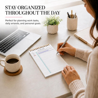 To Do List Notepad 3 Pack, Undated Daily Planner Notepad With To Do List Notebook Checklist Planner Spiral Waterproof Notepad for Office Supplies, School Planner, 52 Sheets/Pack, 5.5"*8.3" A5 Size