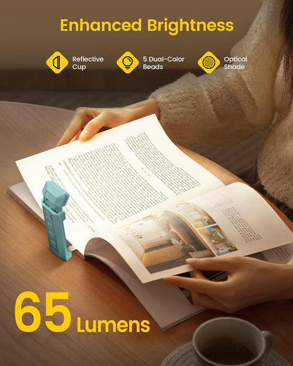 Glocusent Extendable Book Light, Full-Page USB Rechargeable Reading Light