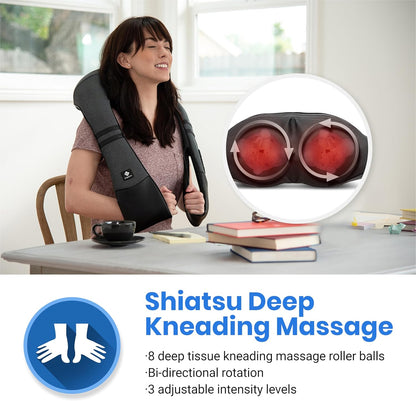 Etekcity FSA Eligible Cordless Neck Massager for Pain Relief Deep Tissue, Shiatsu Shoulder Massager with Heat, Massage Tools for Trapezius, Lymphatic Drainage, Relaxation Therapy, HSA Items, Cadeo