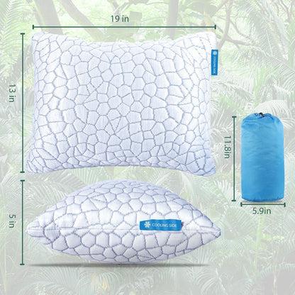 QUTOOL Cooling Pillow for Sleeping, CertiPUR-US Shredded Memory Foam Queen Pillows Set of 2, Cool Pillow for Hot Sleepers Adjustable Firm Pillow for Side, Back, Stomach Sleepers Soft Yet Support,White