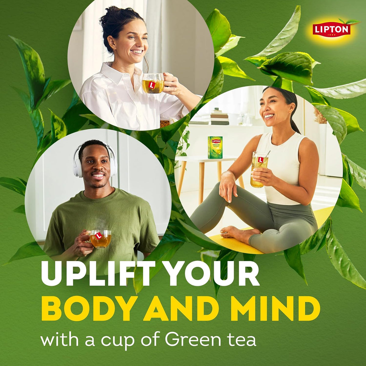 Lipton Peach Green Tea Bags, 20 Total Tea Bags