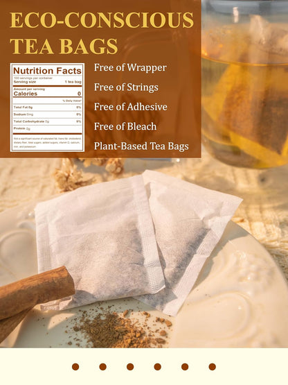 GLDNT Organic Cinnamon Tea Bags, Sweet & Spicy Flavor, Caffeine Free, 100ct