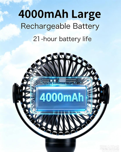 funbliss Portable Stroller Fan,4000mAh Rechargeable