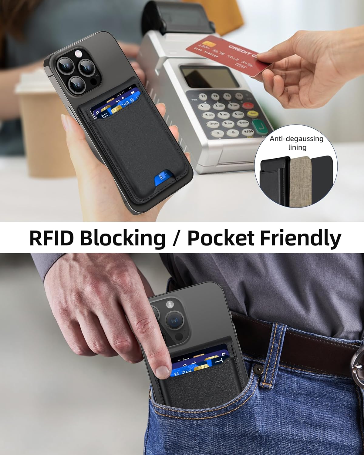 ExtreLife for Magsafe Wallet, Works with Apple Find My, 6 Cards Holder