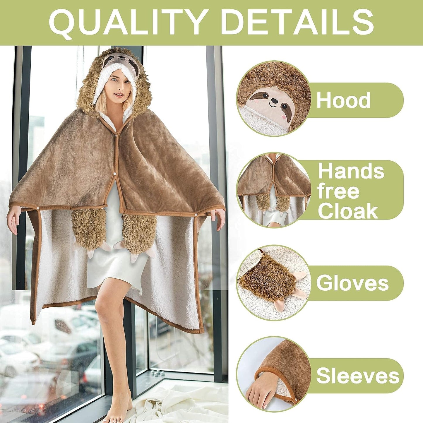 Penguin Wearable Hooded Blanket for Adults – Super Soft Warm Cozy Plush Flannel Fleece & Sherpa Hoodie Throw Cloak Wrap - Penguin Gifts for Women Adults Girls and Kids