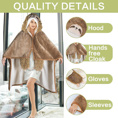 Penguin Wearable Hooded Blanket for Adults – Super Soft Warm Cozy Plush Flannel Fleece & Sherpa Hoodie Throw Cloak Wrap - Penguin Gifts for Women Adults Girls and Kids