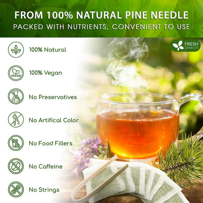 FreshDrinkUS, Premium Pine Needle Tea, 40 Count, Pure, Caffeine Free