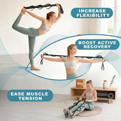 Acozycoo Stretching Strap with Loops for Physical Therapy,Yoga Strap for Stretching,Home Workout,Pilate & Flexibility Training,Non-Elastic Exercise Stretch Band for Hamstring,Leg Stretcher Belt,Flexibility Fascia