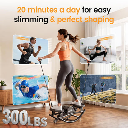 RELIFE REBUILD YOUR LIFE Rock Stepper Side to Side Rocking Fitness Stepper, Low-Impact Balance Board with Resistance Bands,Non-Slip Base for Full Body Workout, Fitness Machine Equipment at Home