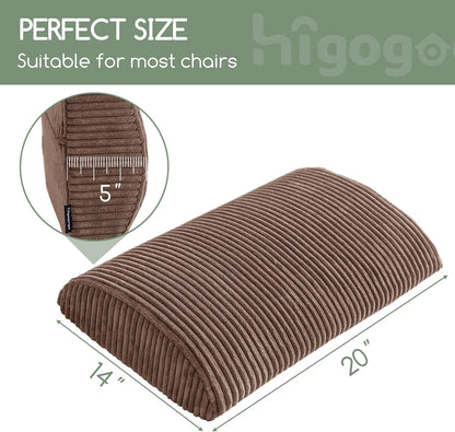 HIGOGOGO Lumbar Support Pillow for Recliner Chair/Accent Chair/Couch, Memory Foam Back Support Cushion for Elderly, Recliner Cushions for Back Rest, Pain Relief, Reading, Washable Cover, Dark Grey