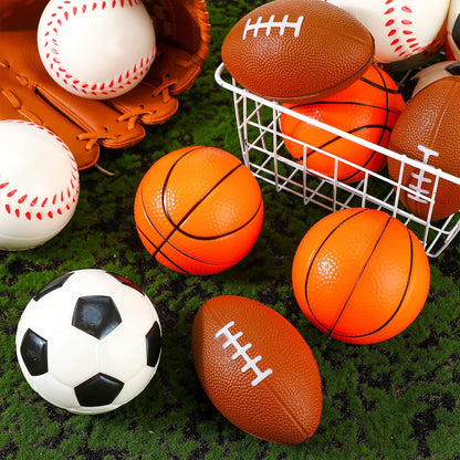 Leyndo 50 Pack Sports Stress Balls Bulk, Basketball Football Baseball