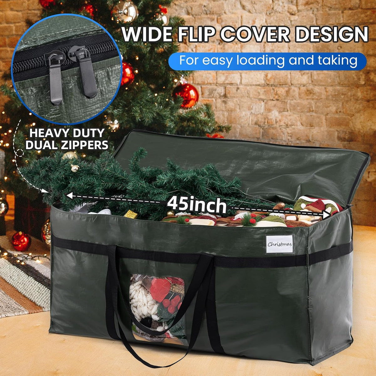 TAILI 69 Gallon Extra Large Storage Bags with Visible Window,Blue