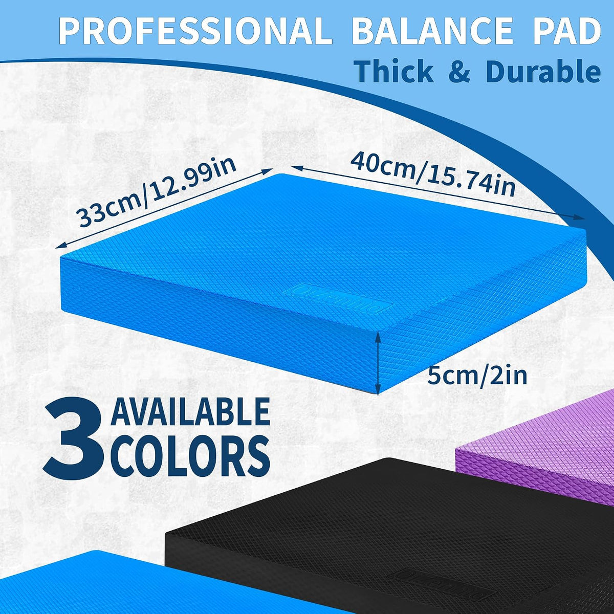 Professional Foam Balance Pad, Large Balance Pads for Physical Therapy, Foam Balance Board for Rehabilitation Stability Workout Knee and Ankle Exercise Strength Training