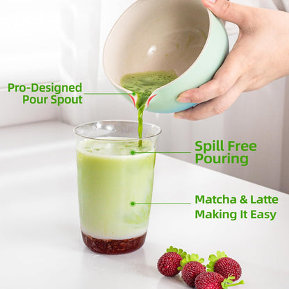 TEANAGOO Matcha Whisk Set Black,7 Pcs Matcha Set,Matcha Kit for Ceremony,Tradition Tea Set for Making Breakfast/Latte,Matcha Whisk Set with Bowl(Chawan)/Whisk and Holder,Gift for Family/Friend