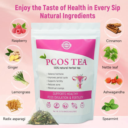 Laicuherb PCOS Spearmint Tea, for Women Hormone Balance & Promote Relaxation and Helps with Hirsutism and Acne, 10 Tea Bags Organic Spearmint Tea for Healthy Ovulation and Fertility