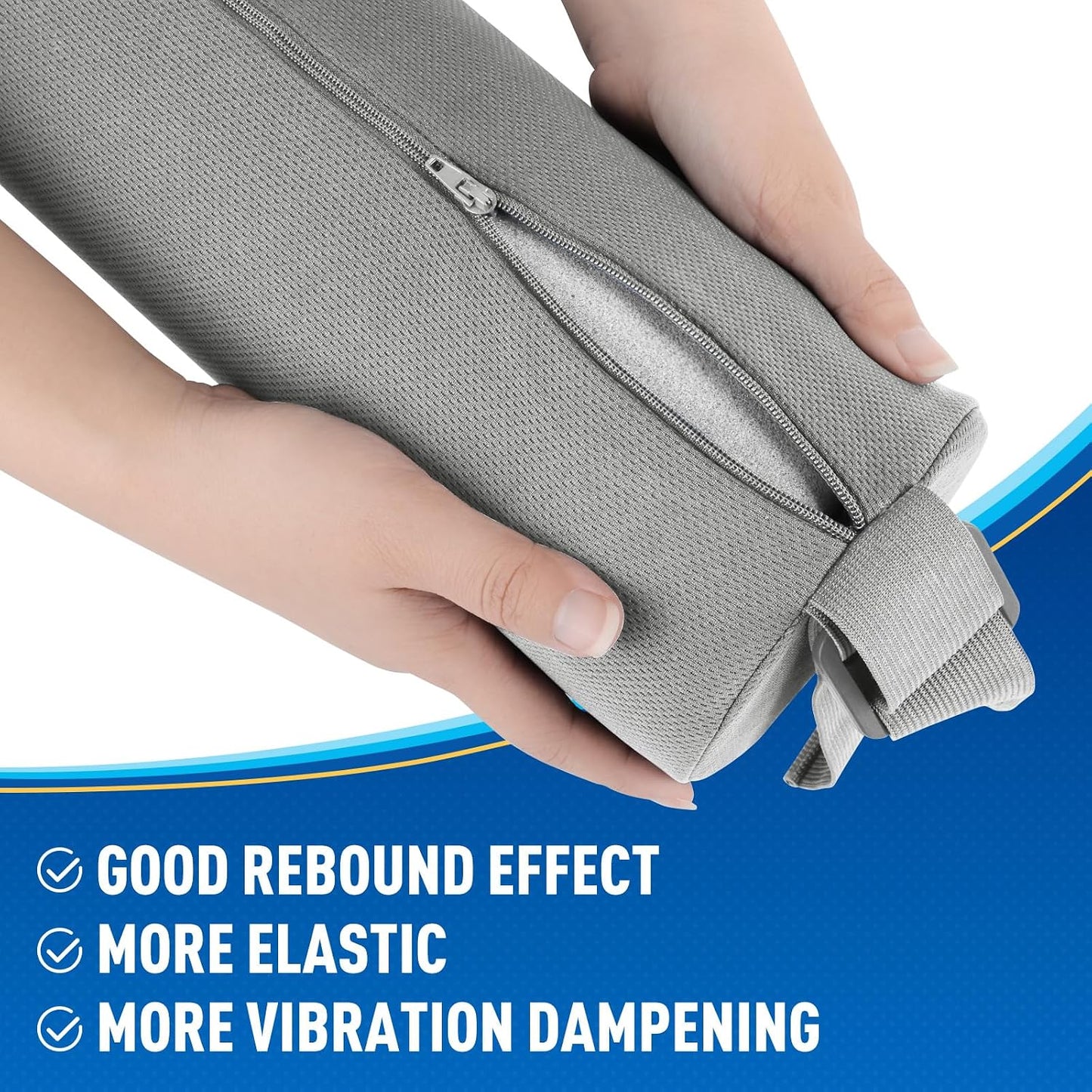 CushZone Lumbar Roll Support Pillow for Office Chair, Car, Gaming Chair, Memory Foam Back Cushion with Washable Cover for Relieving Back Pain & Improving Posture,Black
