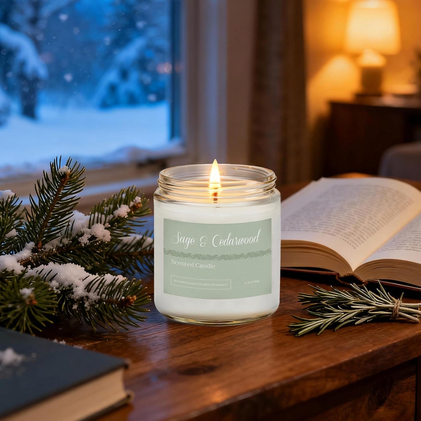 Scented Candles Gift Set, Long Lasting 6 Pack Aromatherapy Candles for Home, 42 oz 300 Hour Burn, Lavender Jasmine Vanilla Sage Sandalwood Rose Eucalyptus Mint, Gifts for Women