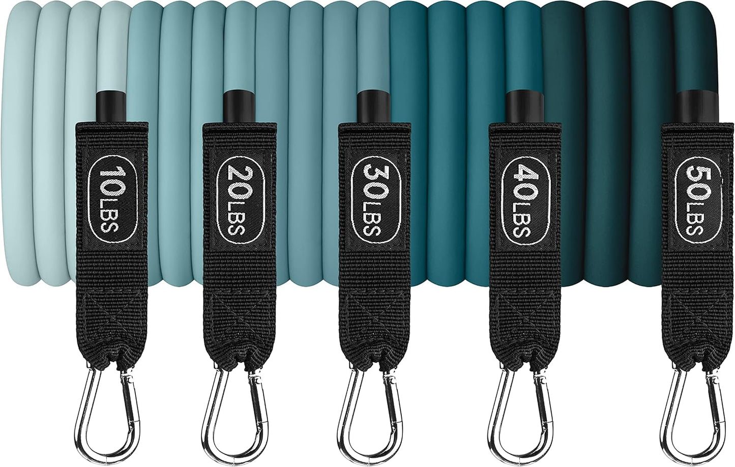Retrospec Train Resistance Bands Set for Working Out - 5 Stackable Bands, Handles & Door Anchor - Portable Fitness Equipment for Physical Therapy & Yoga Includes Carry Bag