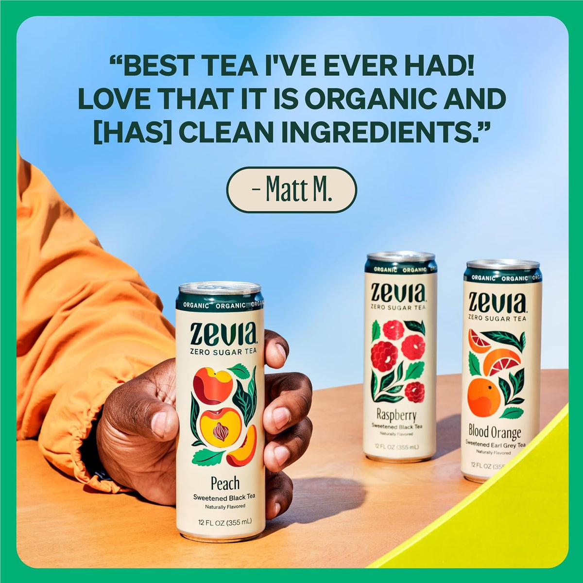 Zevia Zero Sugar Tea, Black Tea with Raspberry, 12 oz Cans (12-Pack) – Naturally Sweetened, Zero Calorie Sugar Free - Non-GMO Project Verified, Gluten-Free, Vegan