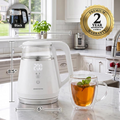 OVENTE 1L Electric Kettle with Temperature Control, 1500W, Black KD95B