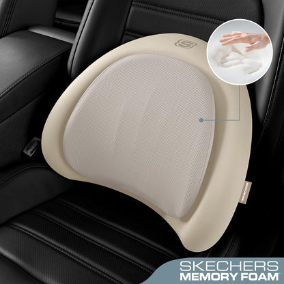 Skechers Lumbar Pillow Premium Memory Foam,Double-Layer-Office Chair Cushion for Tailbone Pain Relief,Butt Pillow for Office Chair,Car seat Cushion,Long Sitting Office Workers,and Car Drivers,Black