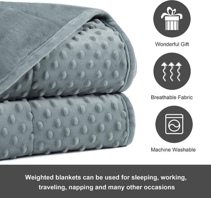 Alomidds Weighted Lap Blanket 7lbs, Cozy Luxury Breathable Weighted Blanket for Adults, Weighted Lap Pad for Travel, Relaxation, Sleeping, Purple, 29" x 24"