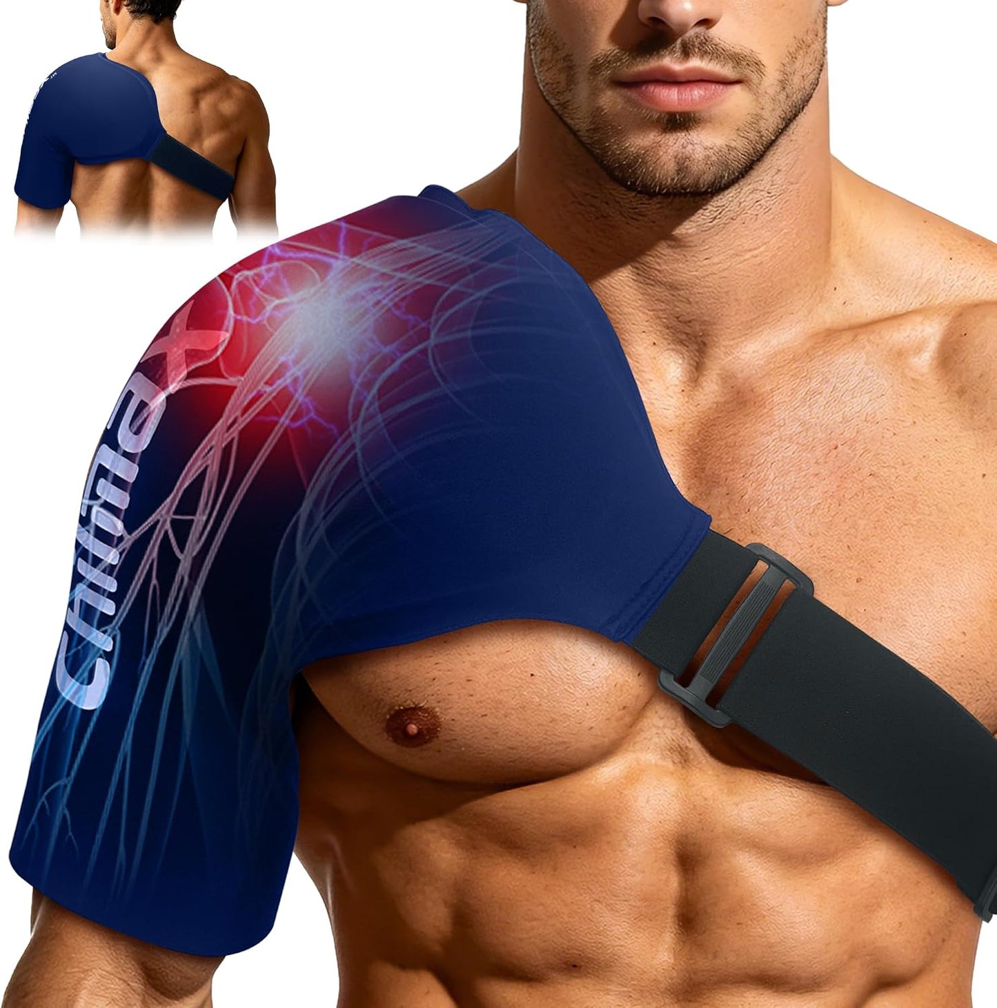 Shoulder Ice Pack Wrap for Rotator Cuff & Arm,Reusable Hot and Cold Therapy Compression Wrap and Shoulder Periarthritis Pain Relief, Fatigue Reduction,Post-Surgical Rehabilitation