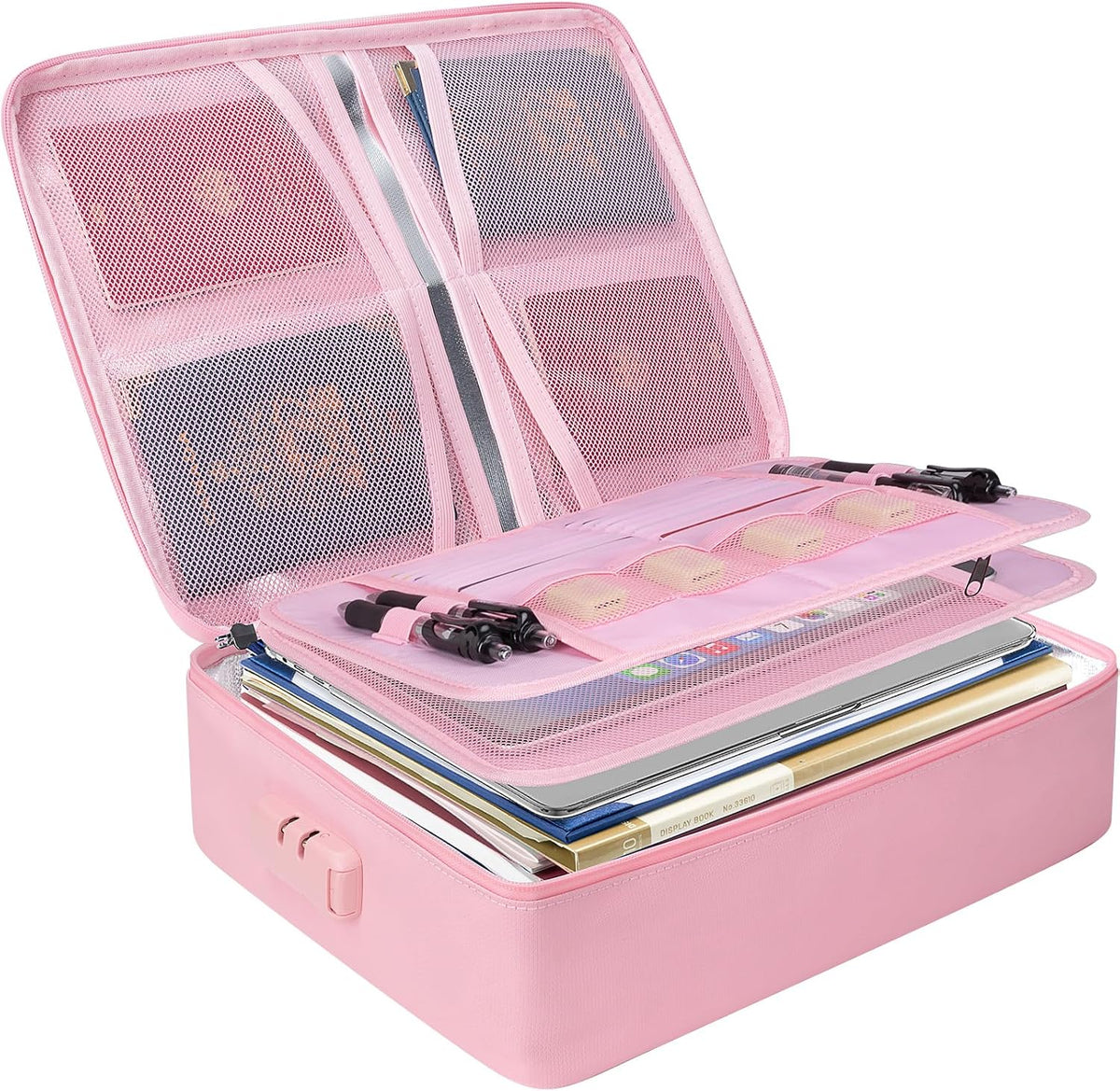 BALEINE Fireproof Document Box with Lock, Waterproof Fire Safe File Bag