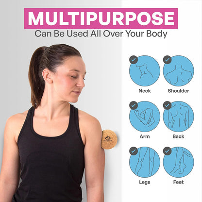Acupoint Massage Therapy Ball Set of 2 - Myofascial Release, Trigger Point & Deep Tissue - Lacrosse Ball for Back, Neck, Foot and Plantar Fasciitis Relief