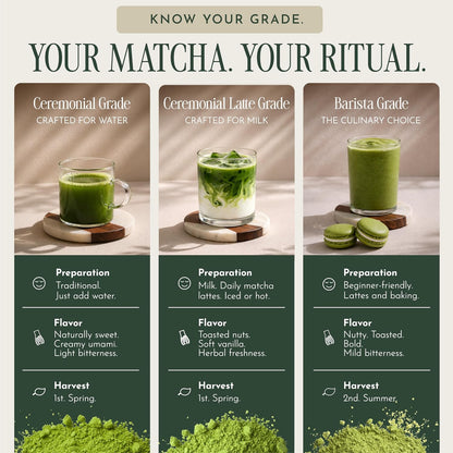 Encha Matcha - Latte Grade Matcha Powder - Unsweetened, First Harvest, Organic Green Tea Powder From Uji, Japan (30G/1.06 Ounce) Premium for Latte, Smoothie - Caffeine, L-Theanine