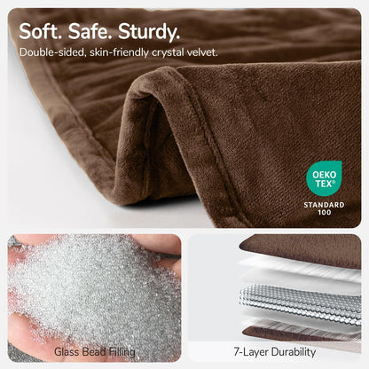 Kaisa Weighted Lap Blanket 7 lbs 41" x 53", Cozy Luxury Crystal Velvet Small Weighted Blanket for Adults, Portable Travel Weighted Blanket for Relaxation, All-Season Blanket, Machine Washable, Green