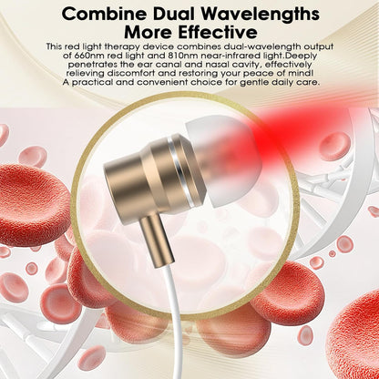 Upgraded 2-in-1 Red Light Device for Ears & Nose, 660nm Red Light & 810nm Near Infrared, Portable Wearable Care Tool for Ear & Nasal Comfort, Relaxation & Daily Wellness