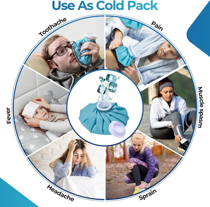 Ice Bags for Injuries Reusable: Ohuhu 3 Packs Ice Cold Packs with Wrap Ice Bag Hot Water Hot & Cold Therapy Pain Relief for Knee Leg Injury No-Leak Waterproof Ice Bags 3 Sizes 6"/9"/11", Blue