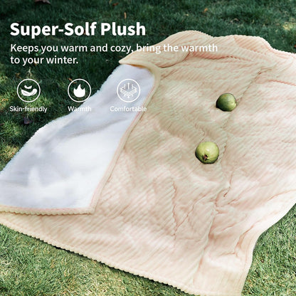 Texciting Heated Blanket Electric Blanket Throw 50''X60''-Heating Throw with 9 Heat Settings-2-10 Hours Auto Off,ETL Certified,Machine Washable (Green)