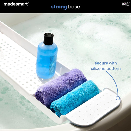 madesmart Expandable Bath Tray, White