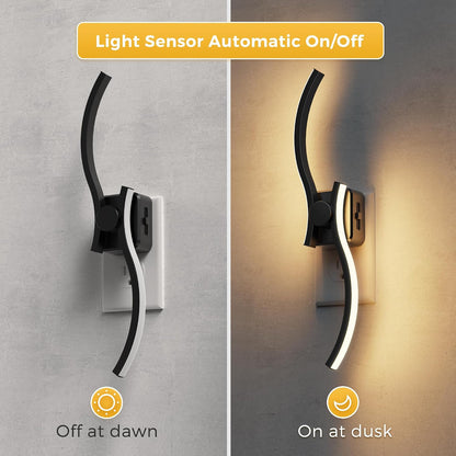 L LOHAS LED Night Lights Plug into wall, Amber Night Light with Adjustable Brightness, Plug in NightLight with Auto Light Sensor, Wall Sconce-Style Design Night Light for Bathroom,Hallway, 2 Pack