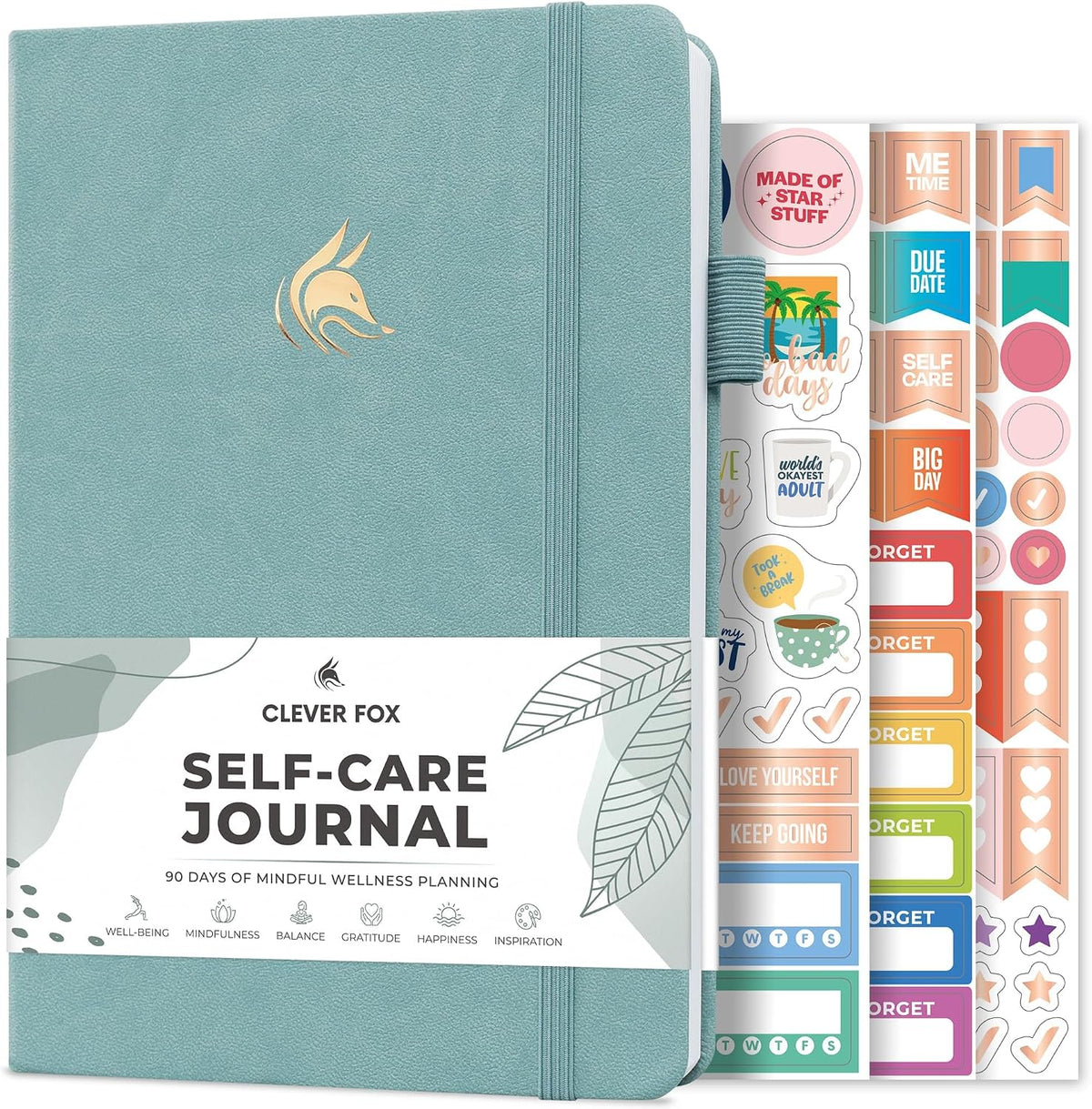 Clever Fox Self-Care Journal for Women, Daily Planner 5.8x8.3 Aquamarine